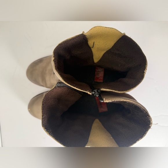 Rieker Peggy 98 Beige Leather Ankle Boots Women's Size 5.5-6 Inside  Zipper - Picture 7 of 8